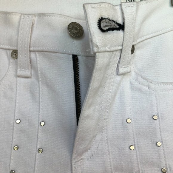 Rag & Bone Studded Skinny Jeans White Sz 25 - Picture 6 of 15